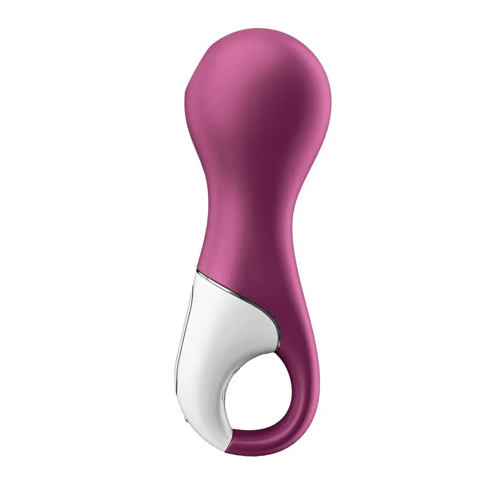 Stimulateur intime rechargeable avec pulse d'air, design ergonomique, silicone doux, couleur prune élégante.