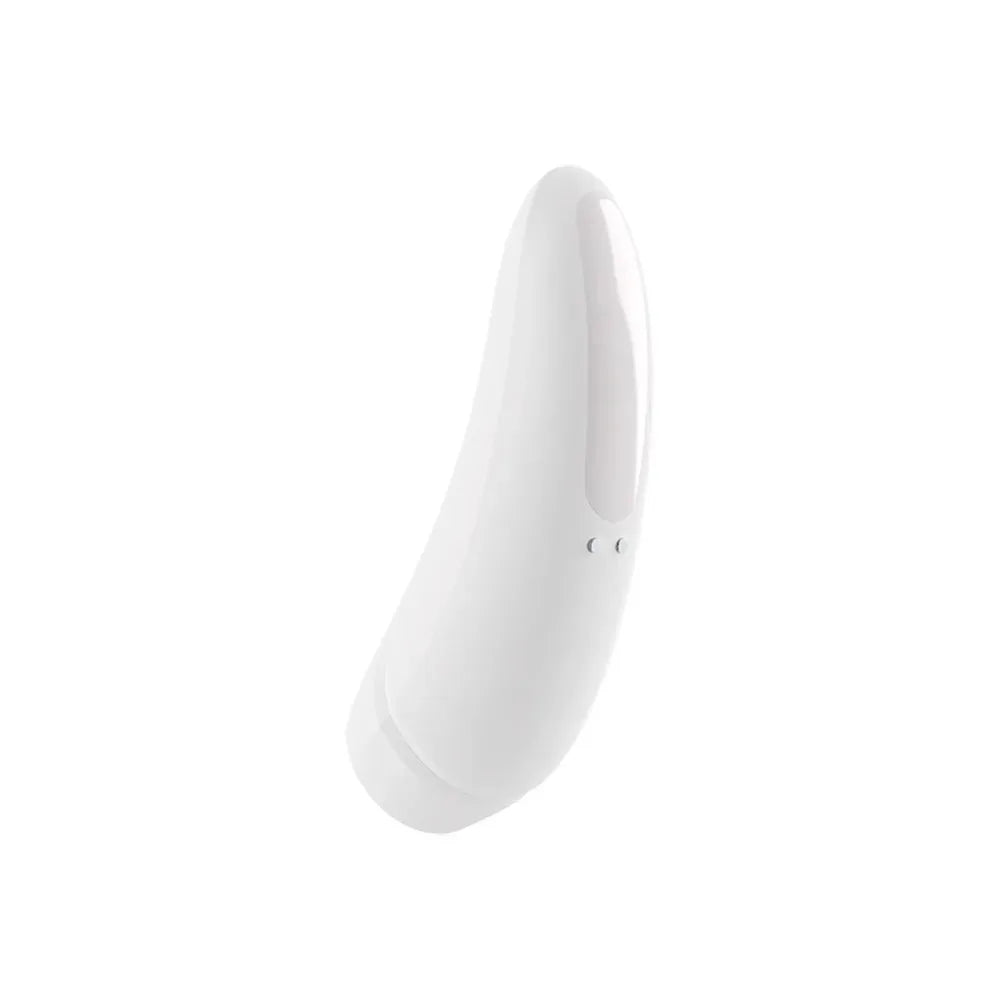 Stimulateur clitoridien blanc connecté, ergonomique et élégant, parfait pour des moments intimes et sensoriels.