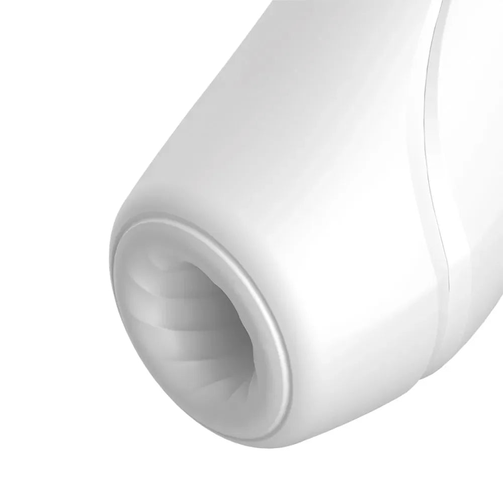 Stimulateur clitoridien blanc connecté, ergonomique et silencieux pour plaisir intense. Accessoire intime moderne et discret.