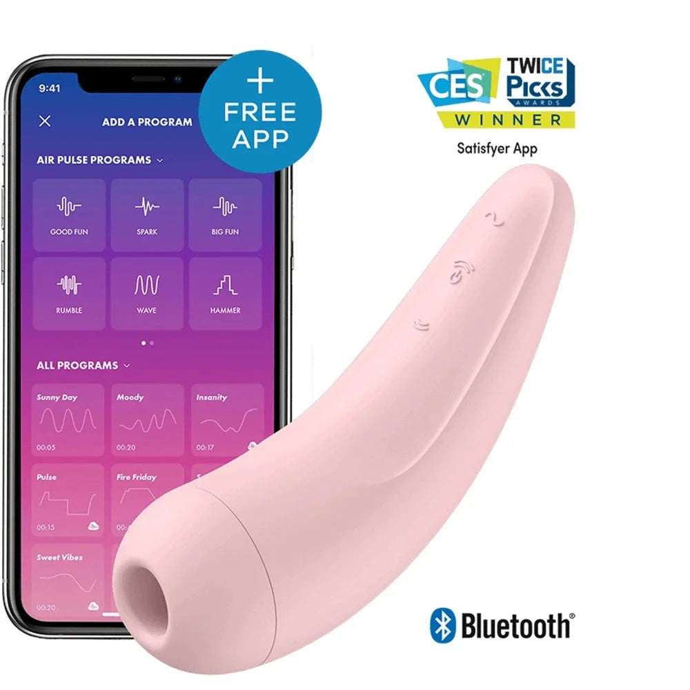 Stimulateur clitoridien rose connecté, contrôle via app, pour moments intimes personnalisés avec options de vibration variées.
