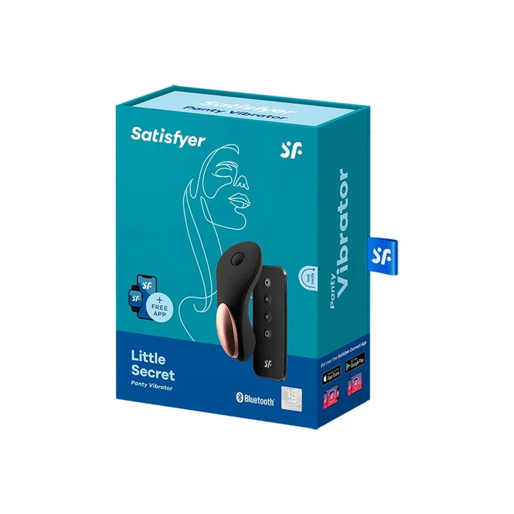 Stimulateur clitoridien connecté USB avec télécommande, Satisfyer Little Secret noir. Discret et innovant pour plaisir intime.