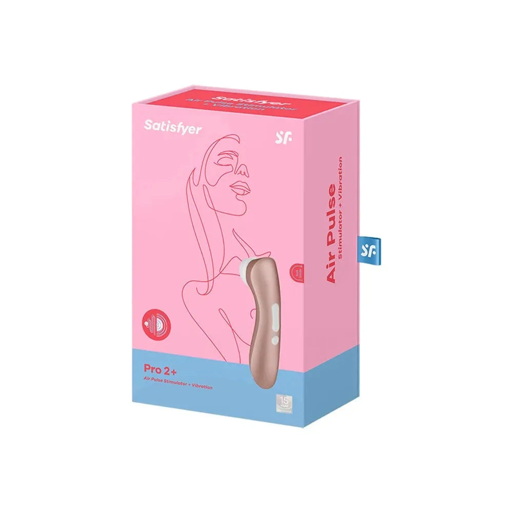 Stimulateur clitoridien Pro 2 Satisfyer avec pulsations d'air et vibrations pour plaisir intense.