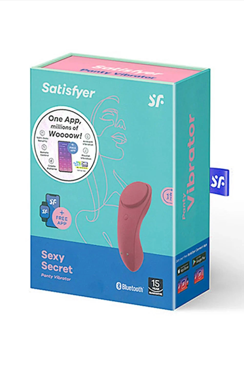 Stimulateur clitoridien Bluetooth rose Satisfyer, discret et connecté pour moments intimes personnalisés.