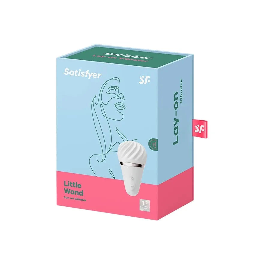 Stimulateur clitoridien USB compact blanc, Satisfyer Little Wand, design élégant et portable pour plaisir intime discret.