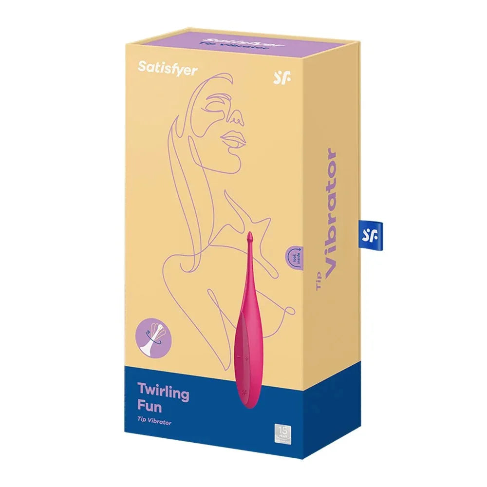 Stimulateur intime USB rose, polyvalent et précis, idéal zones ciblées. Design élégant, Satisfyer Twirling Fun.