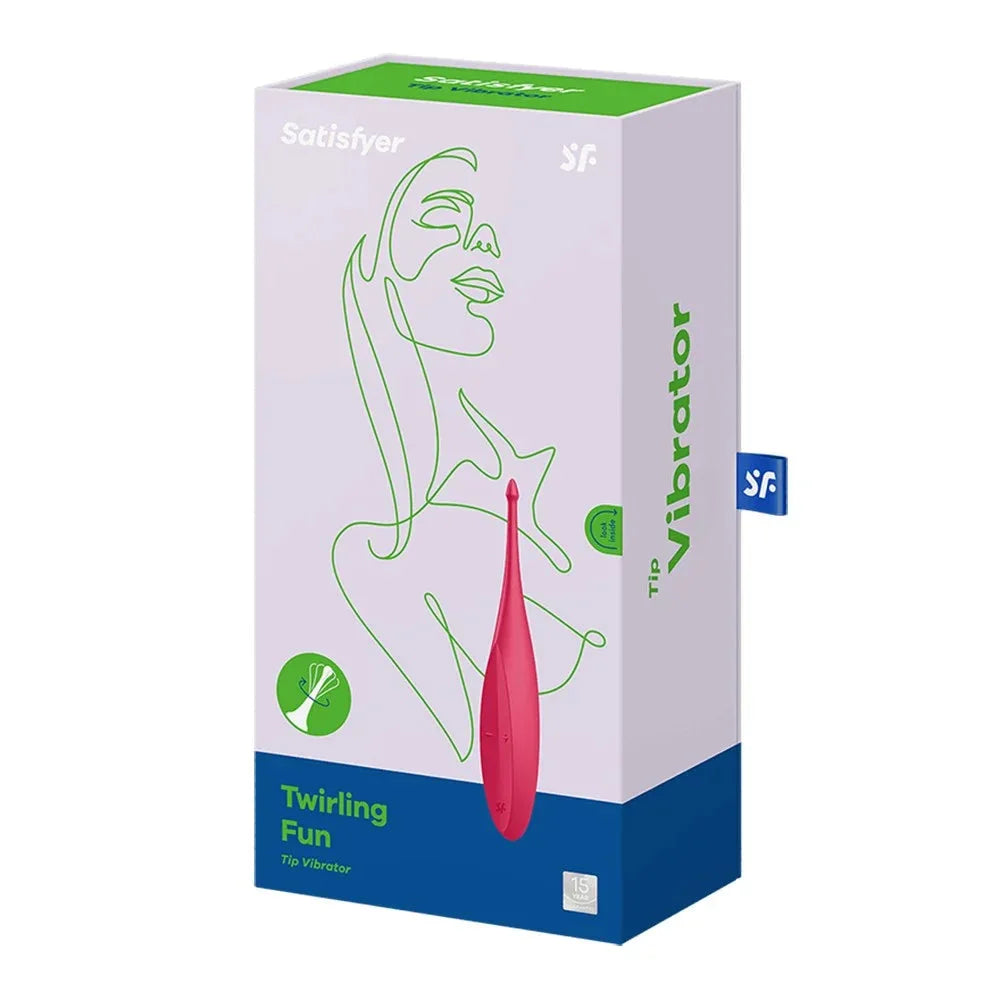 Stimulateur rouge USB polyvalent pour plaisir ciblé, Satisfyer Twirling Fun.