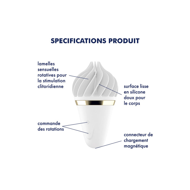 Sweet Treat, stimulateur clitoridien par rotation blanc