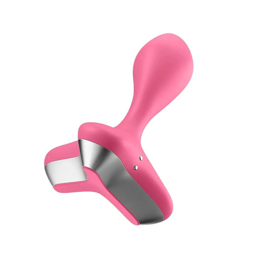 Vibromasseur anal rose en silicone rechargeable, ergonomique, idéal pour plaisir intense et explorations sensuelles.