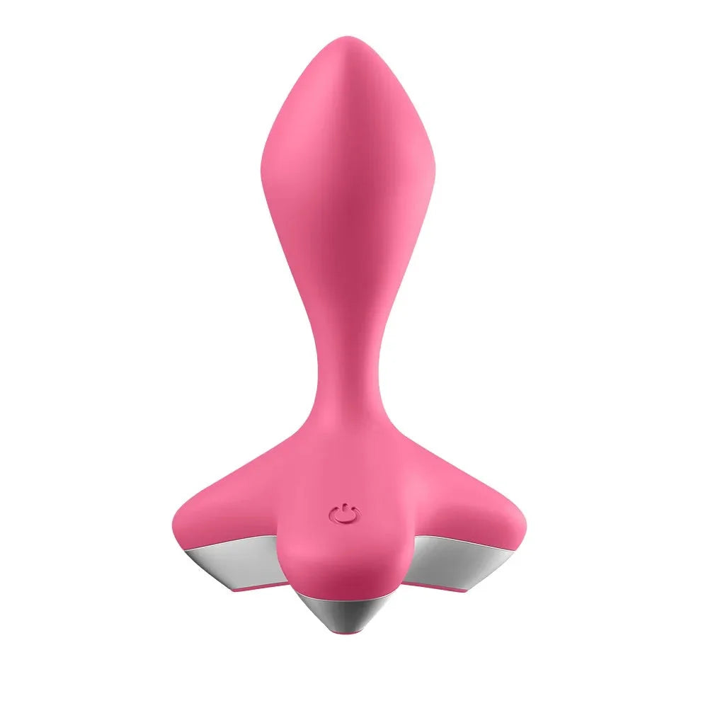 Vibromasseur anal rose USB ergonomique, silicone doux, waterproof.