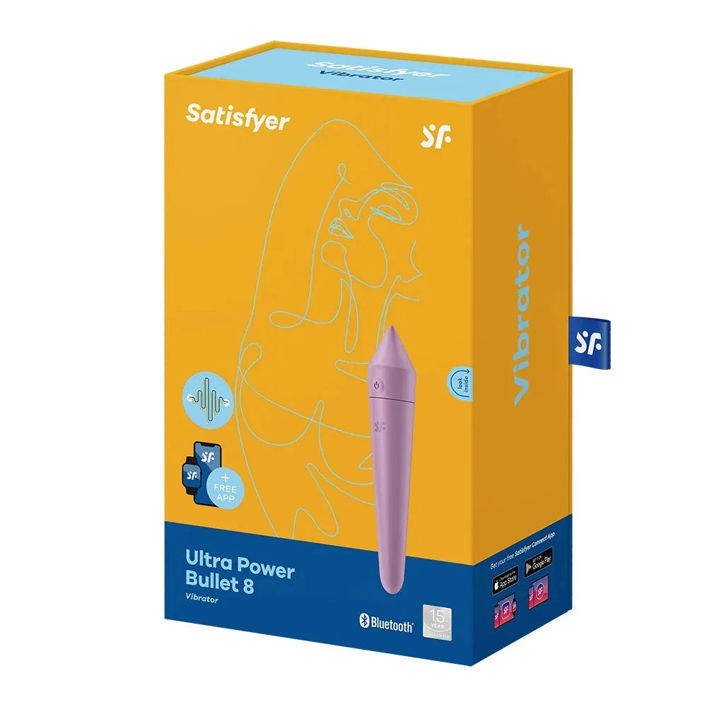 Vibromasseur connecté lilas bullet, puissant, idéal pour plaisir discret, compatible Bluetooth, parfait produits intimes modernes.