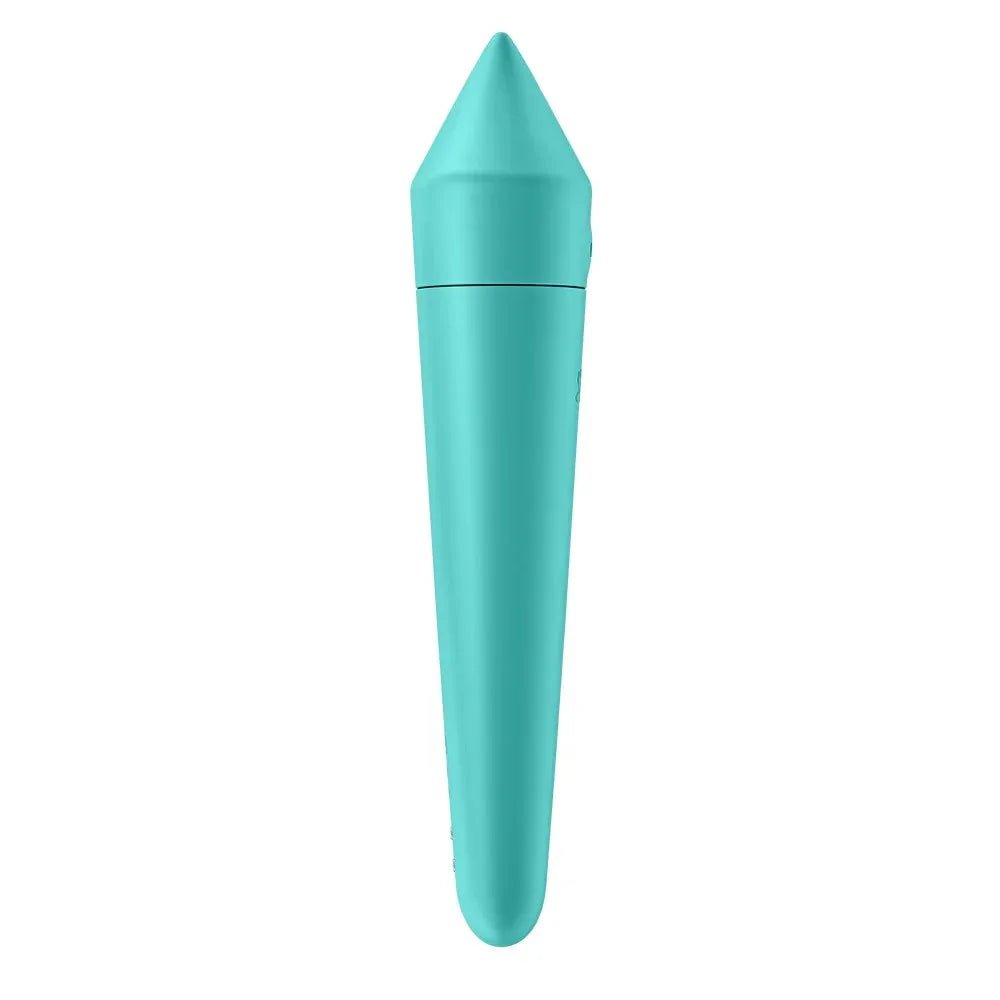 Vibromasseur bullet turquoise en silicone, connecté et rechargeable USB pour plaisir intense et discret.