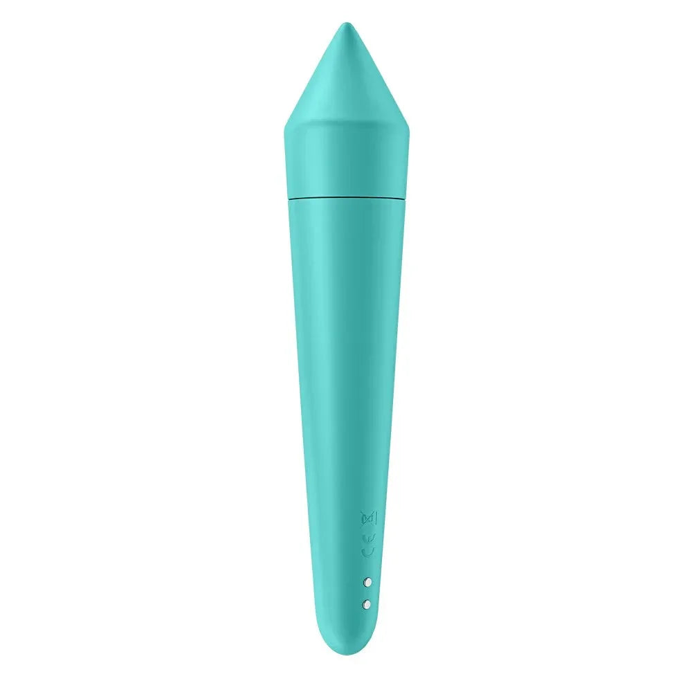 Vibromasseur connecté turquoise ultra puissant, rechargeable USB, idéal pour des moments intimes et plaisirs personnalisés.