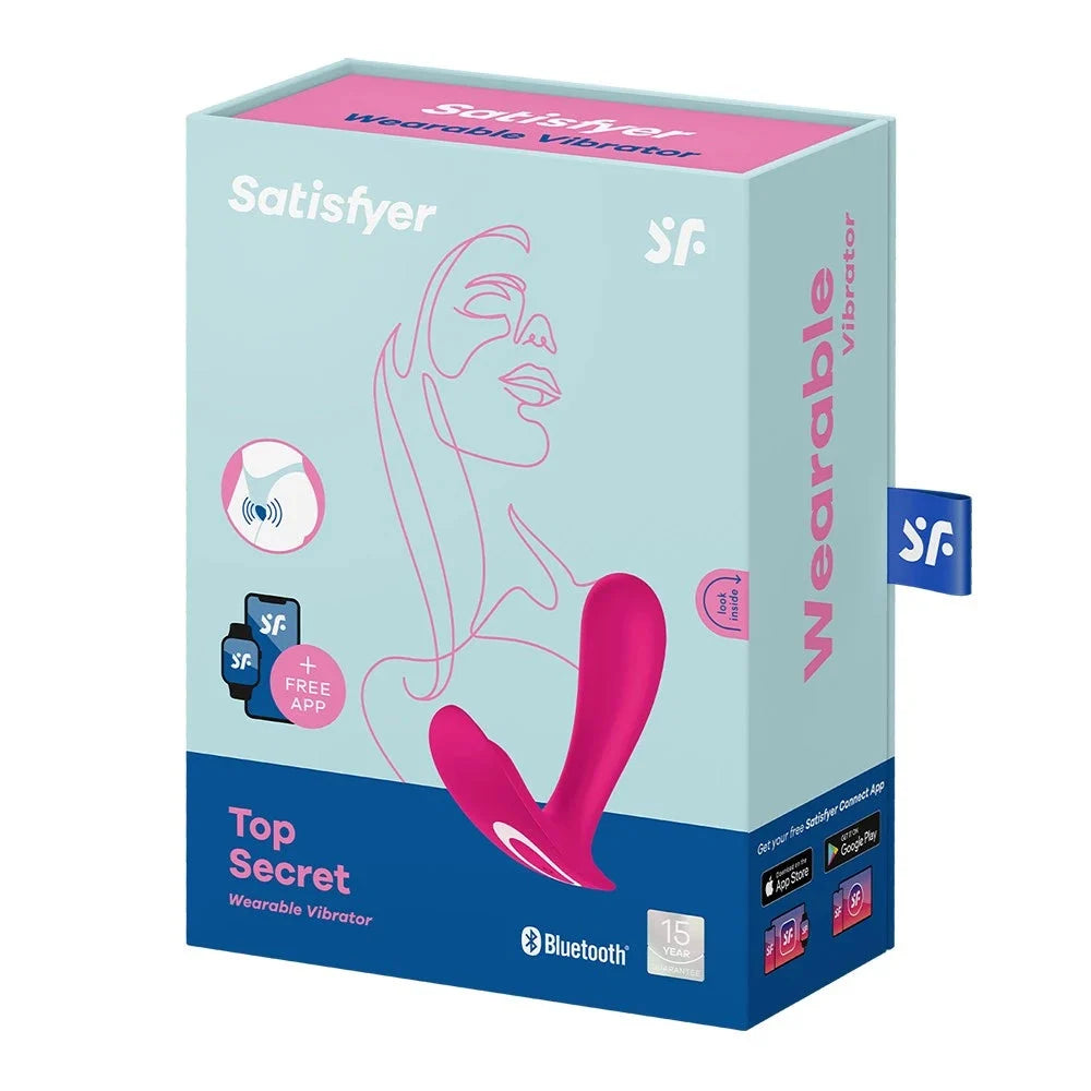 Vibromasseur Satisfyer rose connecté, silicone waterproof, contrôle appli mobile.