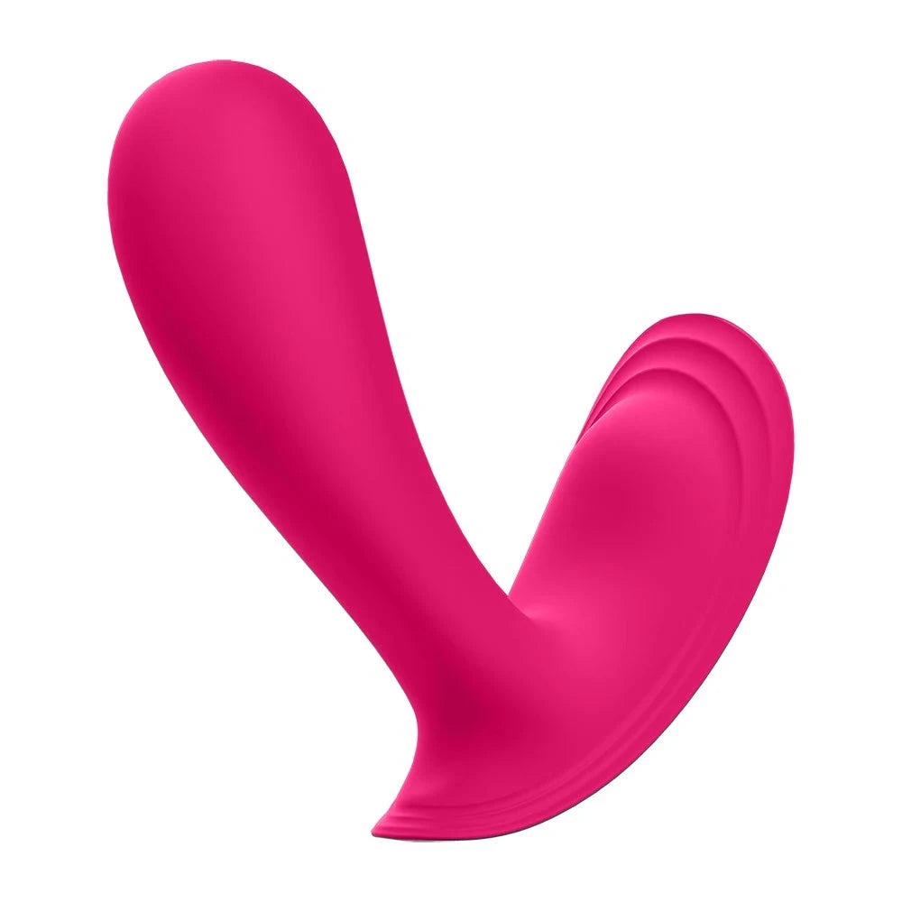 Vibromasseur connecté en silicone rose pour plaisir intime.