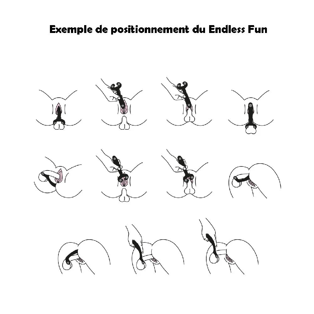 Vibromasseur et stimulateur noir homme et femme Endless Fun