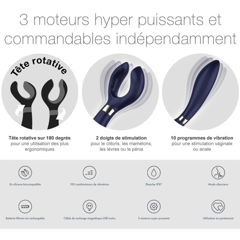 VIBROMASSEUR MULTIFONCTION Satisfyer Endless Fun bleu