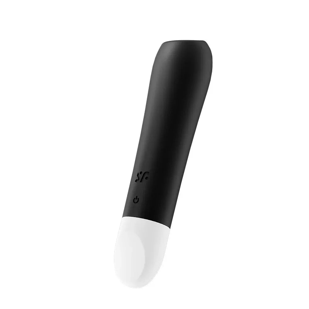 Vibromasseur noir compact USB, puissance élevée, design moderne, pour plaisir intense.