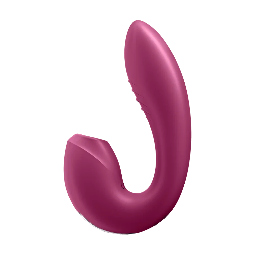 Vibromasseur flexible clitoridien et point G, rose, connecté, récompensé CES, avec application gratuite.