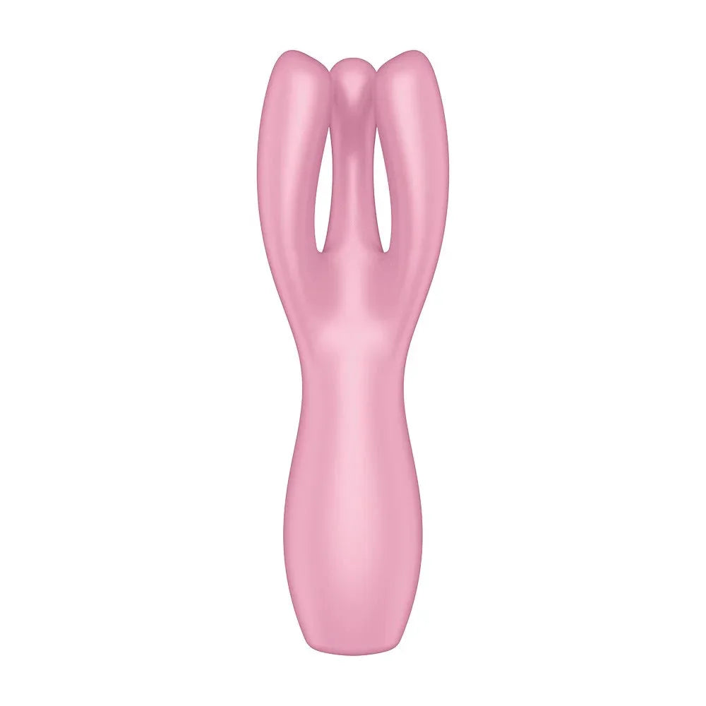 Vibromasseur point G rose avec stimulateur clitoridien USB, doux et ergonomique.