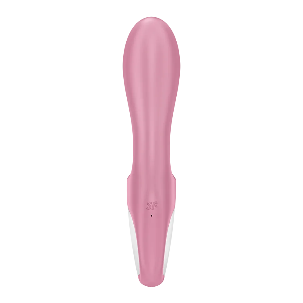 Vibromasseur gonflant rose en silicone USB, idéal pour une stimulation intime variée et douce.