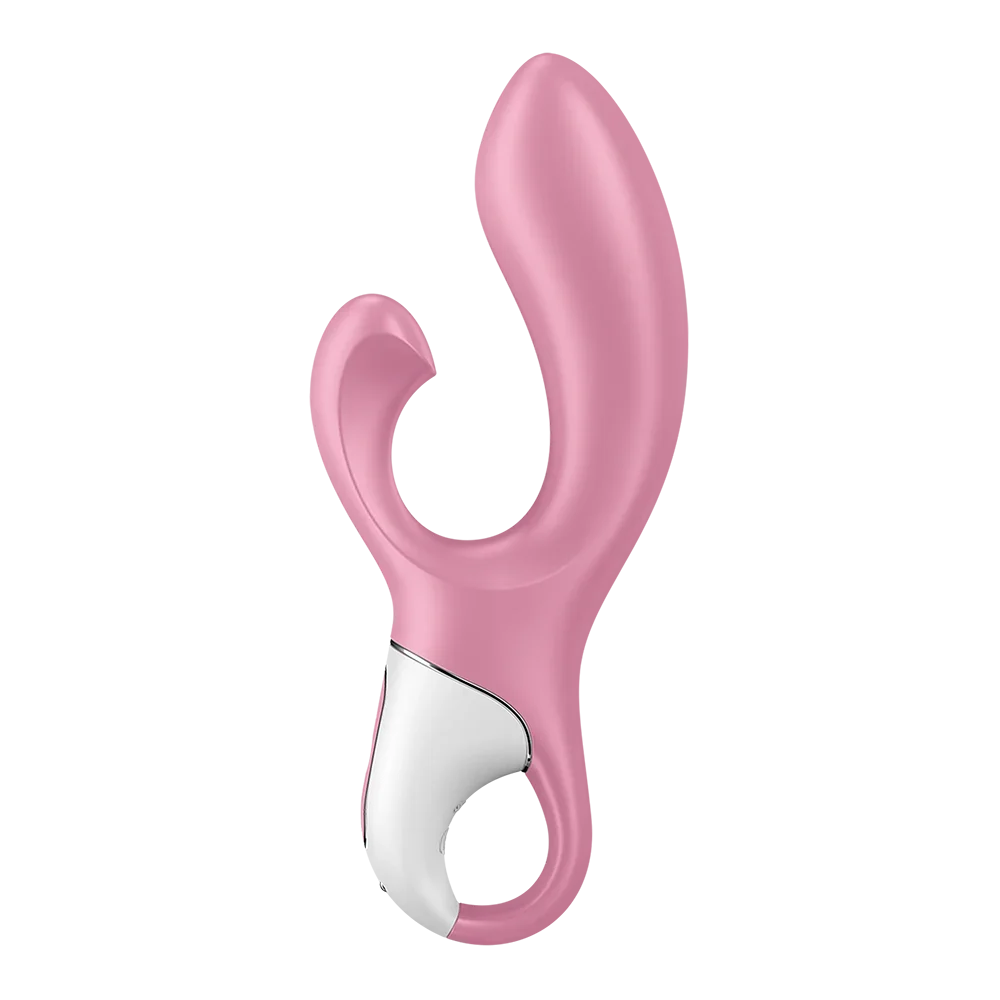 Vibromasseur rabbit gonflant rose, silicone doux, rechargeable USB.