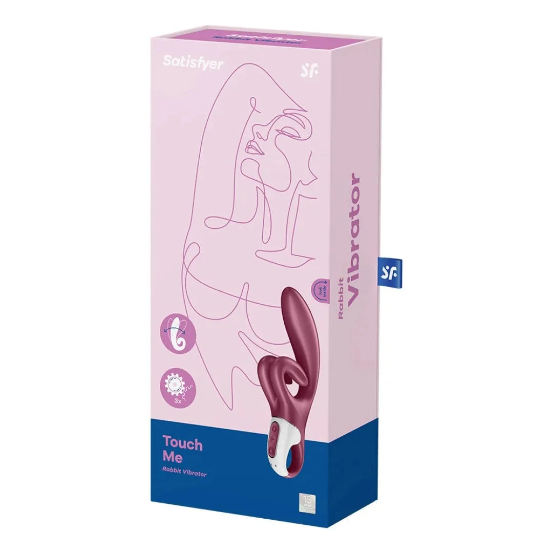 Vibromasseur rabbit rouge en silicone pour double stimulation clitoridienne et vaginale.