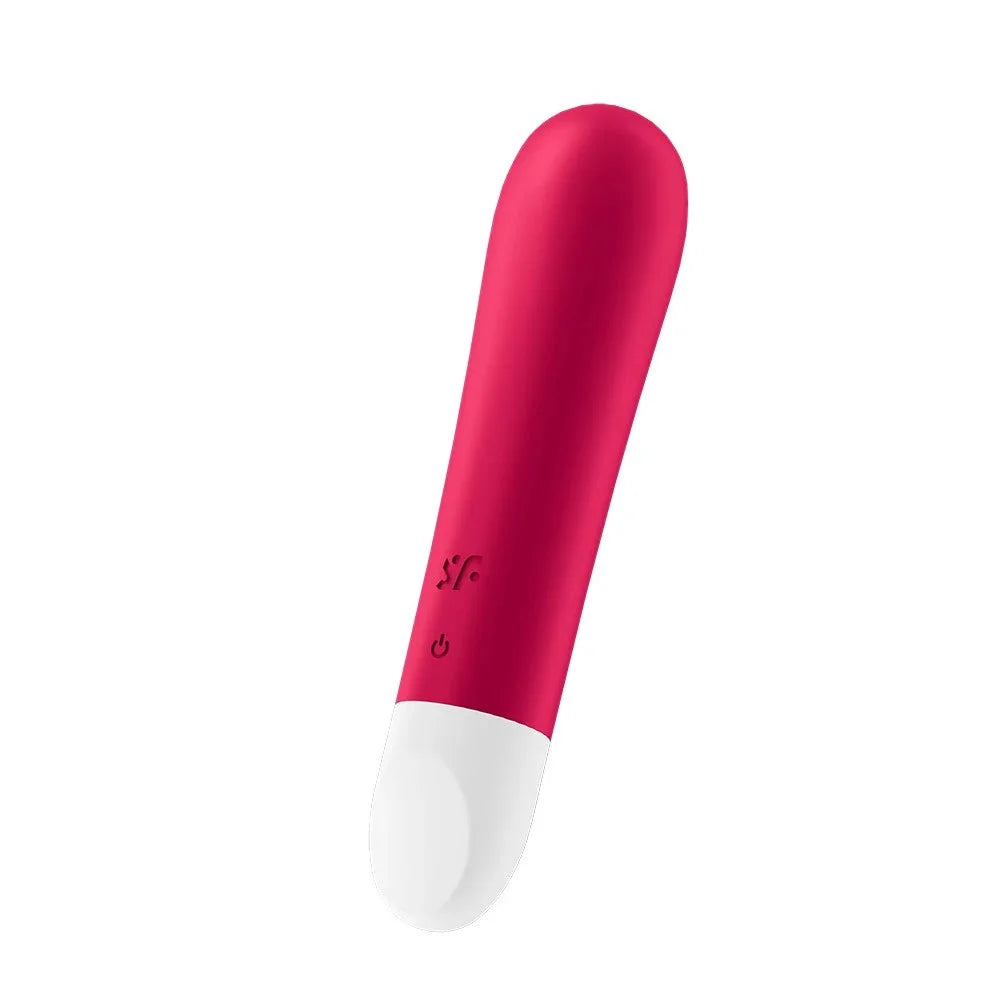 Vibromasseur rouge USB, compact et puissant, pour plaisir intime et discret.