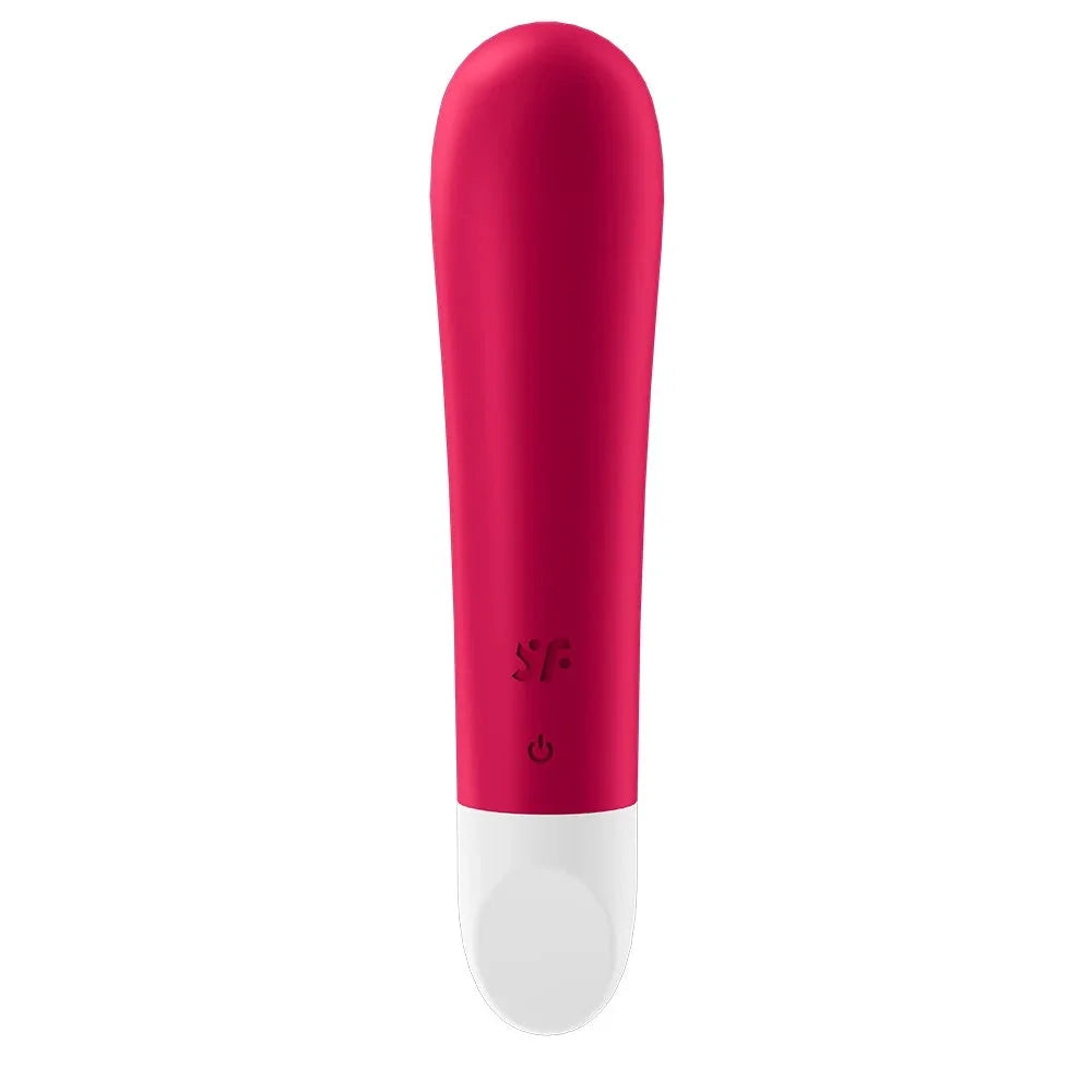 Vibromasseur rouge USB compact et puissant, idéal pour des moments intimes de plaisir.