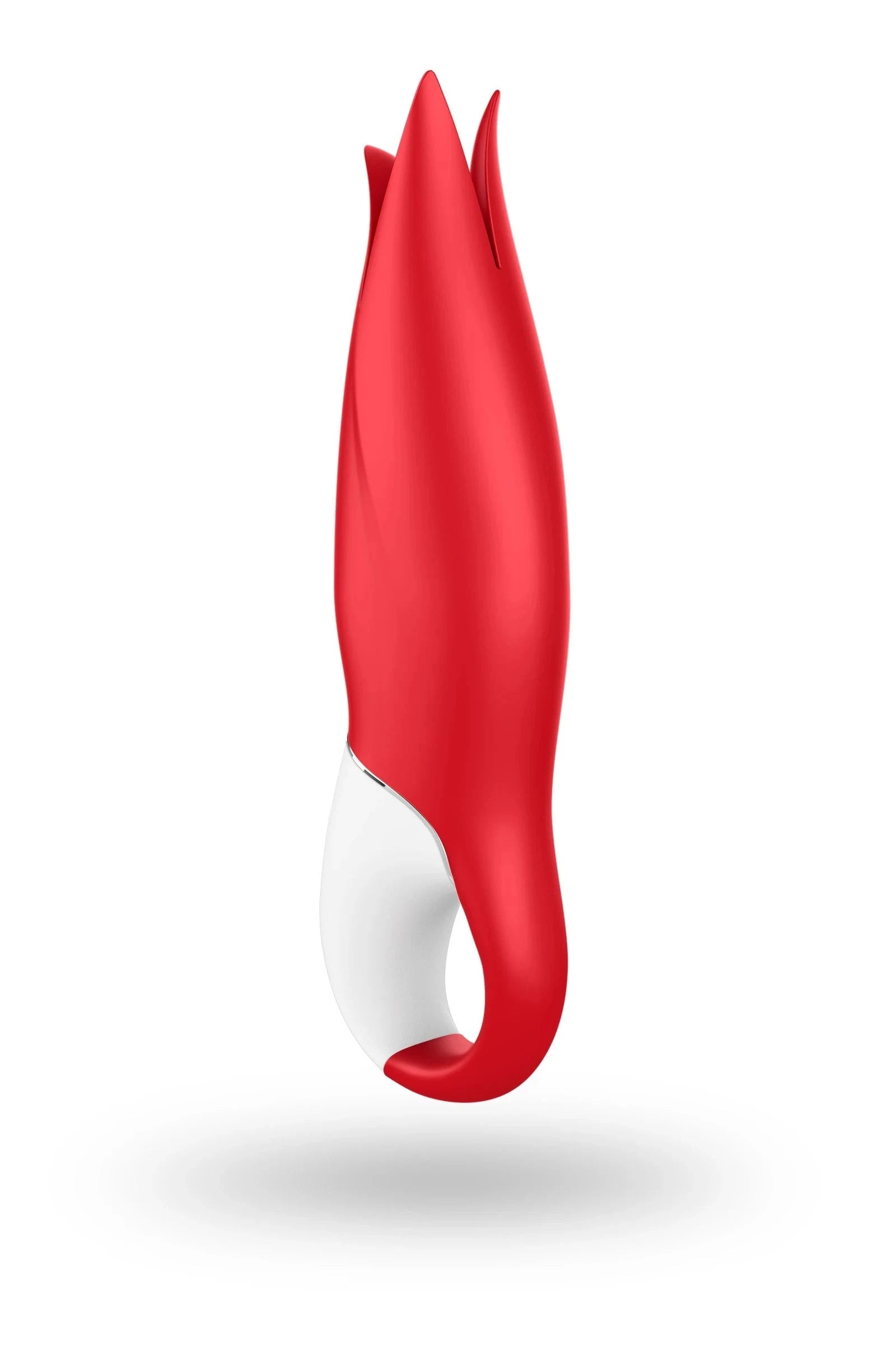 Vibromasseur en silicone rouge waterproof design élégant.