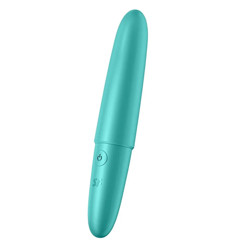 Vibromasseur turquoise USB, compact et puissant, idéal pour un plaisir discret et intense.