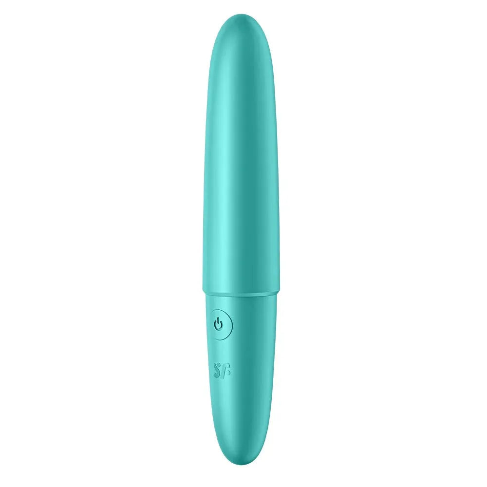 Vibromasseur turquoise USB, puissant et compact, idéal pour le plaisir intime.