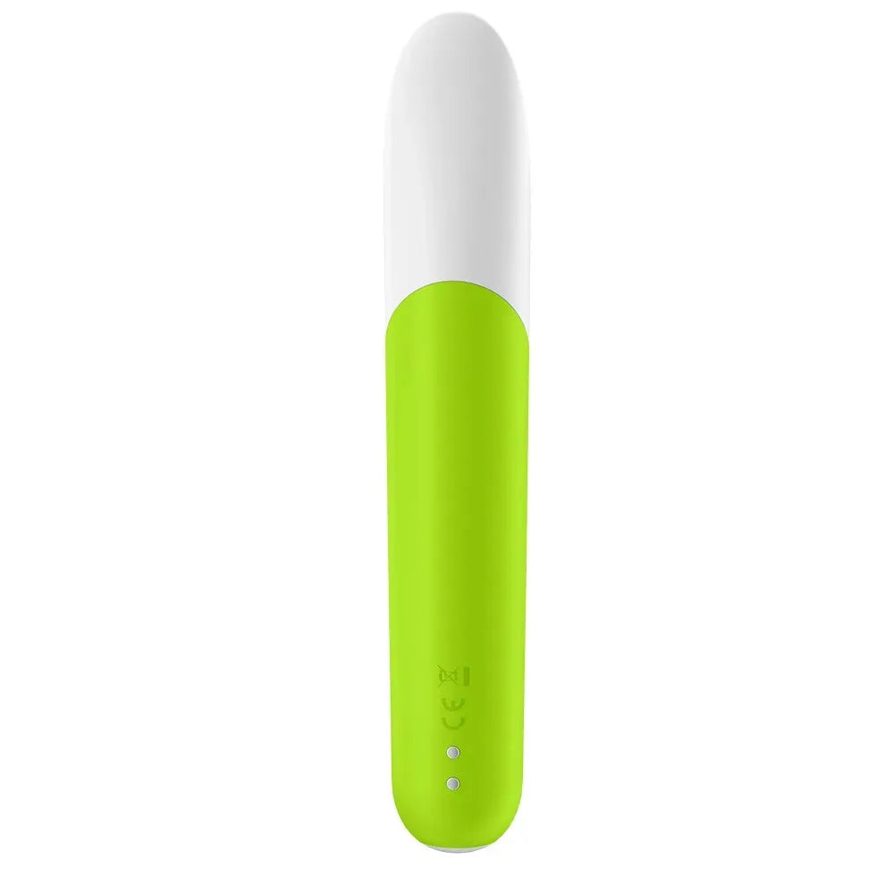 Vibromasseur USB rechargeable vert, puissant et compact, pour plaisir personnel discret et efficace.