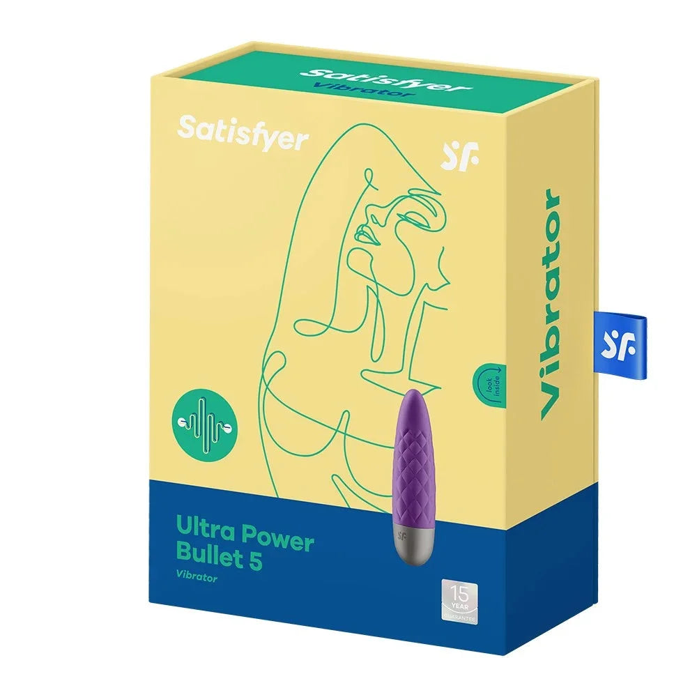 Vibromasseur violet USB Ultra Power Bullet 5 compact et puissant, pour plaisir intense et discret.