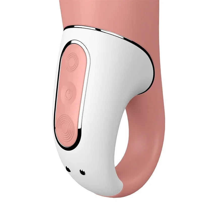 Vibromasseur en silicone rose, waterproof, rechargeable USB, pour plaisirs intimes.