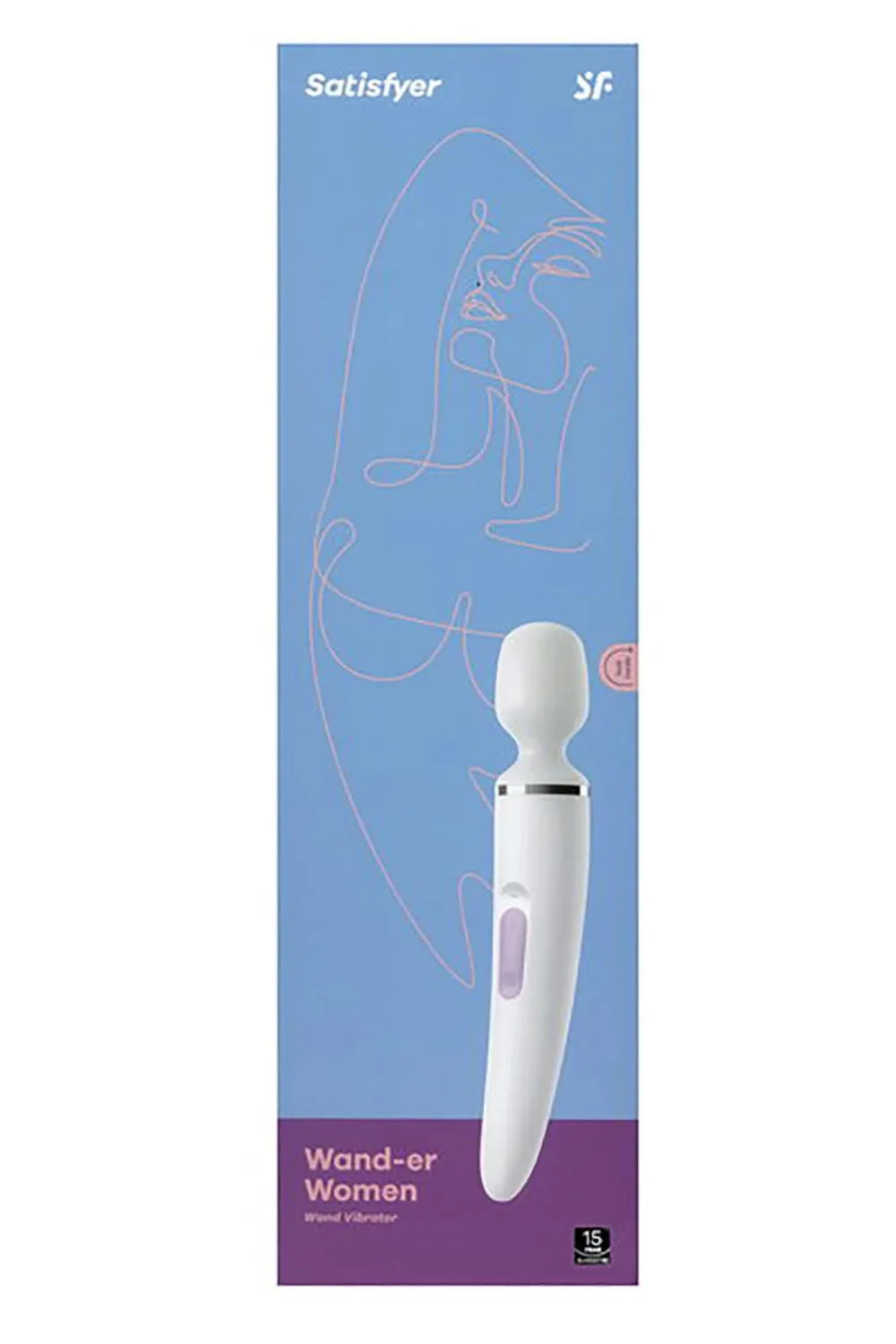 Vibromasseur XXL blanc Satisfyer, idéal pour un massage puissant et relaxant des zones intimes.