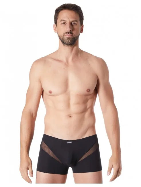 Fournisseur LookMe dropshipping Boxer noir sexy avec fine résille en V