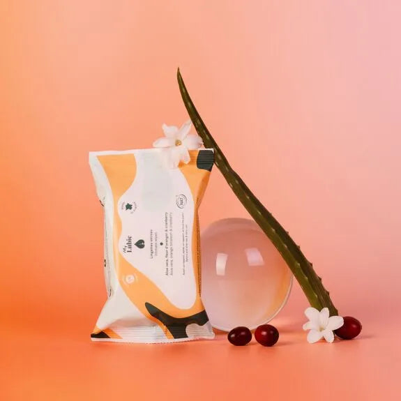 Lingettes intimes bio à l'aloe vera et canneberge, douceur naturelle et fraîcheur garantie.