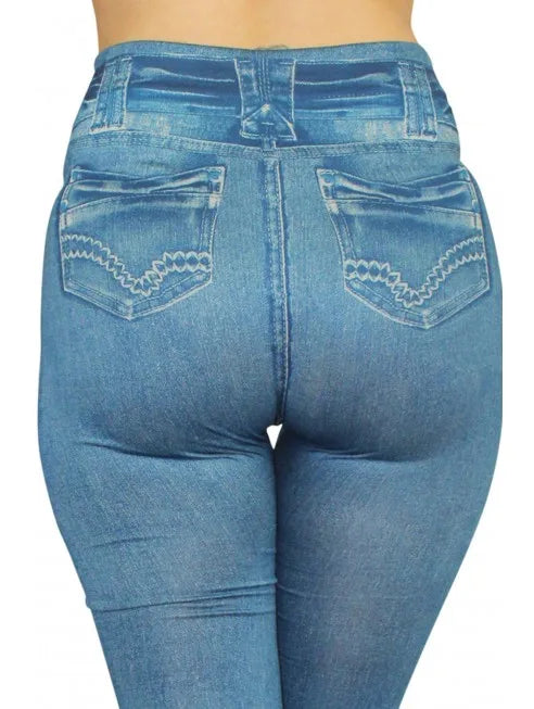 Fournisseur mode dropshipping Legging bleu effet jean usé