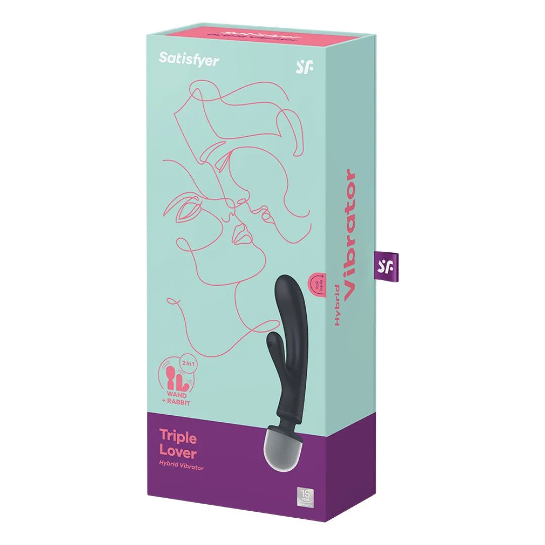 2 en 1 Vibromasseur rabbit et wand USB Triple Lover