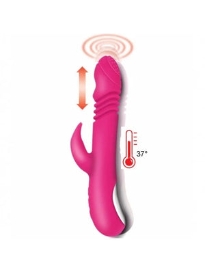 Vibromasseur rabbit va-et-vient chauffant 7 programmes USB