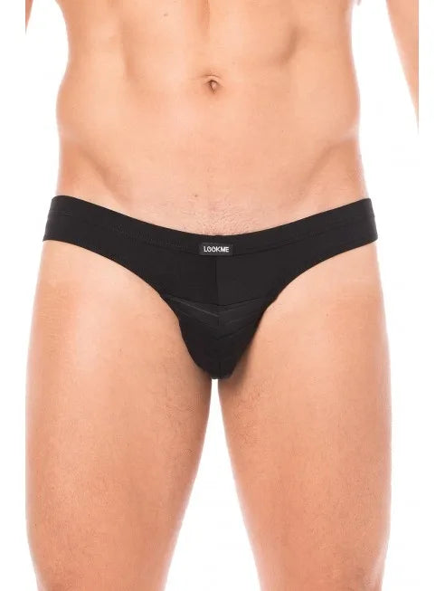 Slip noir rayé opaque et transparent
