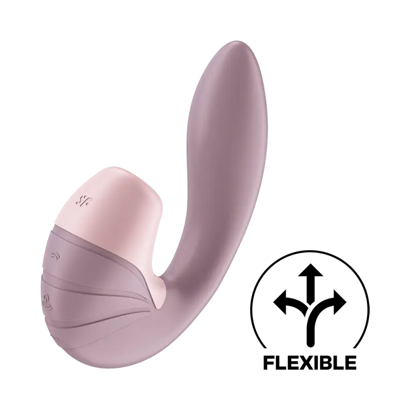 Vibromasseur Satisfyer Supernova en rose et blanc, conçu pour une double stimulation clitoridienne et du point G.