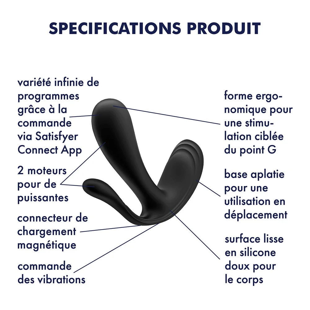 3 en 1 Vibromasseur et stimulateur anal connecté Top Secret +