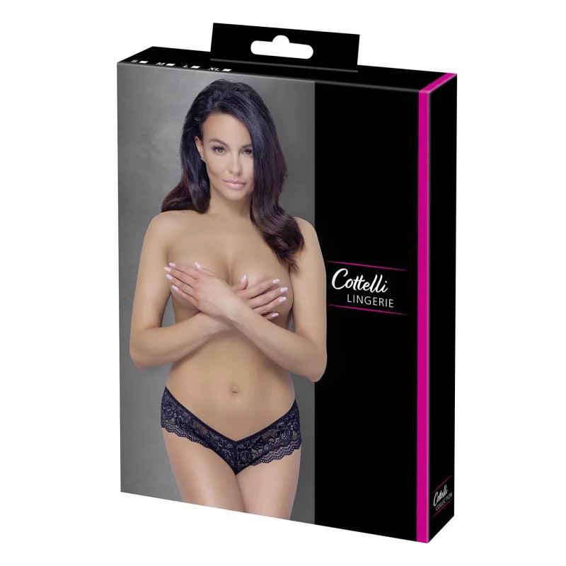 String en dentelle florale noire
