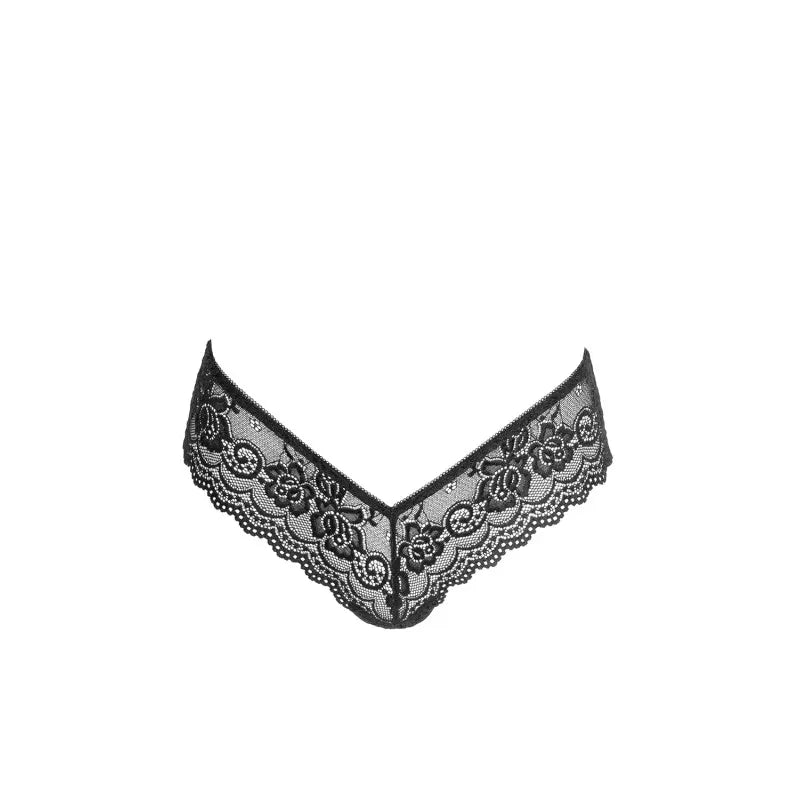 String en dentelle florale noire