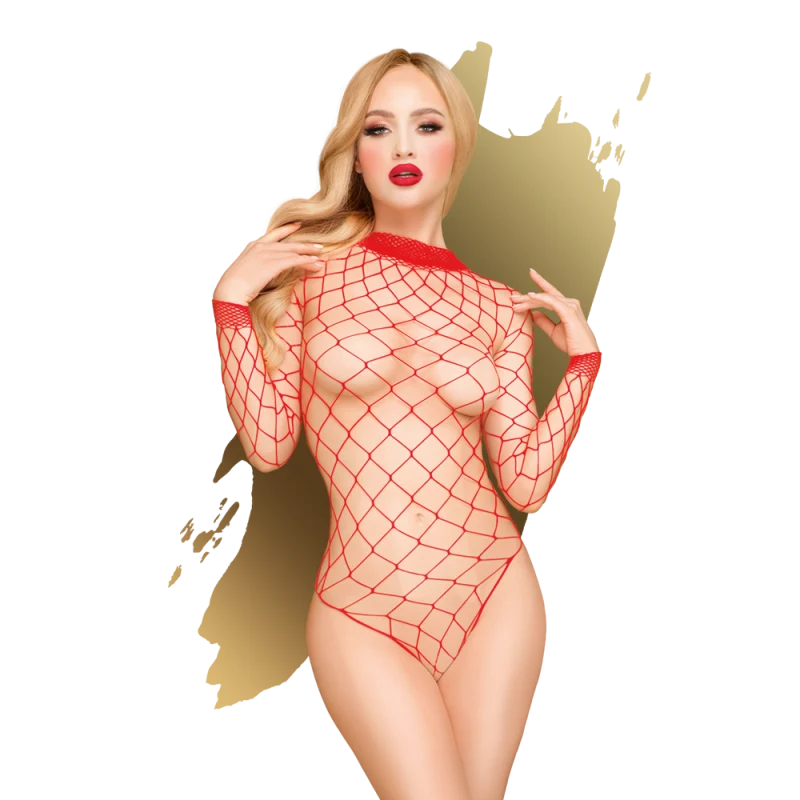 Body large maille rouge Scandalous rouge