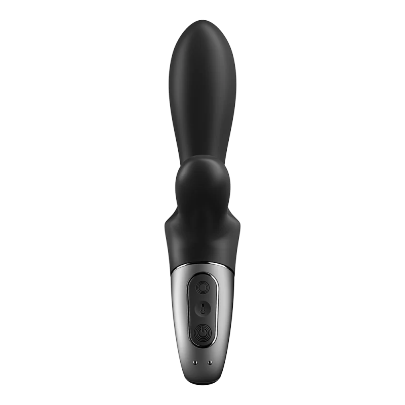 Vibromasseur rabbit noir USB, chauffant et connecté Heat Climax+ Satisfyer