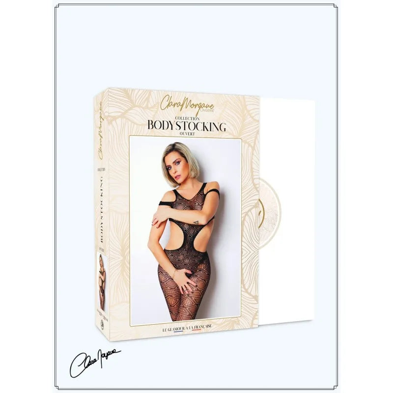 Body noir avec ouverture sexy - Le Numéro 3 - Collection Bodystocking