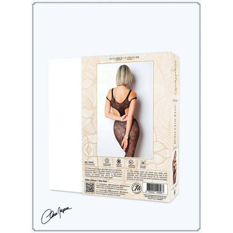 Body noir avec ouverture sexy - Le Numéro 3 - Collection Bodystocking