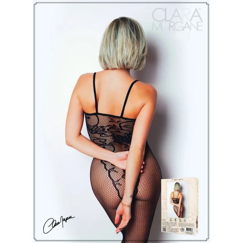 Bodystocking résille imprimé motifs floraux - Le Numéro 13 - Collection Bodystocking
